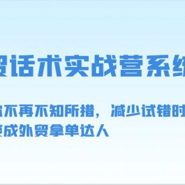 外贸话术实战营系统课-让你不再不知所措，减少试错时间，脱变成外贸拿单达人