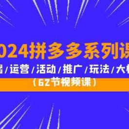 2024拼多多系列课：基础/运营/活动/推广/玩法/大模块（62节视频课）