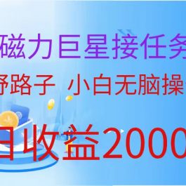 （9985期）（蓝海项目）快手磁力巨星接任务自撸，野路子，小白无脑操作日入2000+