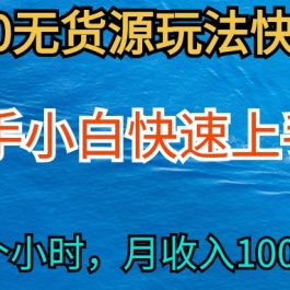 （9913期）2024最新闲鱼无货源玩法，从0开始小白快手上手，每天2小时月收入过万