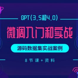 （9909期）GPT(3.5和4.0)微调入门和实战，源码数据集实战案例（8节课+资料）