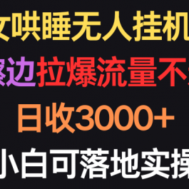 （9906期）美女哄睡无人挂机2.0，浅擦边拉爆流量不违规，日收3000+，小白可落地实操