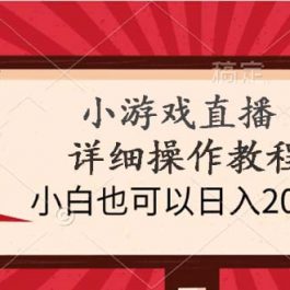 （9640期）小游戏直播详细操作教程，小白也可以日入2000+