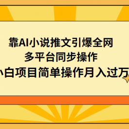 （9471期）靠AI小说推文引爆全网，多平台同步操作，小白项目简单操作月入过万