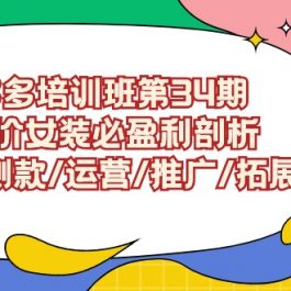 （9333期）拼多多培训班第34期：做高价女装必盈利剖析  选品/测款/运营/推广/拓展