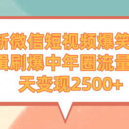 （9310期）最新微信短视频爆笑电影剪辑刷爆中年圈流量，一天变现2500+