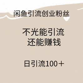 （9290期）闲鱼精准引流创业粉丝，日引流100＋，引流过程还能赚钱