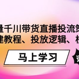 （9148期）巨量千川带货直播投流策略：计划搭建教程、投放逻辑、核心玩法！