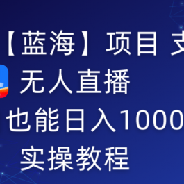 （9084期）2024年【蓝海】项目 支付宝无人直播 小白也能日入1000+  实操教程