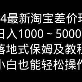 （9055期）2024最新淘宝差价玩法，日入1000～5000+落地式保姆及教程 小白也能轻松操作