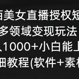 （8925期）陌陌美女直播授权短剧，多领域变现玩法，日入1000+小白能上手，详细教程…