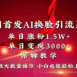 （8507期）全网独创首发AI换脸引流男粉单日涨粉1.5W+变现3000+小白也能上手快速拿结果