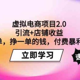 虚拟电商项目2.0：引流+店铺收益 卖一单，挣一单的钱，付费暴利起店