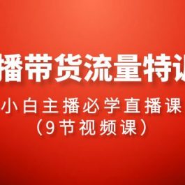 2024直播带货流量特训营，小白主播必学直播课（9节视频课）