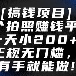 5个拍照赚钱平台，一天小200+，正规无门槛，有手就能做【保姆级教程】