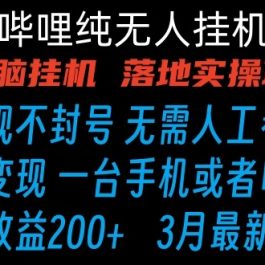 哔哩哔哩纯无脑挂机卖课 单号日收益200+ 手机就能做