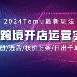 2024Temu跨境开店运营实战课，开店注册/选品/核价上架/日出千单实战课