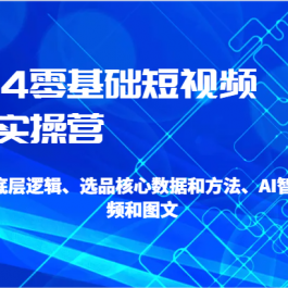 2024零基础短视频带货实操营-搭建和定位底层逻辑、选品核心数据和方法、AI智能剪辑