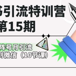 小红书引流特训营第15期，小红书矩阵号月引流80000+到微信（10节课）