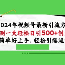 2024年视频号最新引流方法，实测一天轻松日引100+创业粉，简单好上手，轻松引爆流量