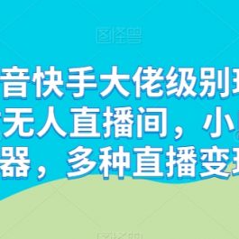 解密抖音快手大佬级别玩法，24小时无人直播间，小白上手神器，多种直播变现