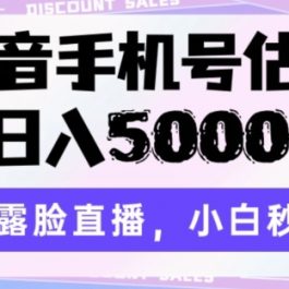 抖音手机号估值，日入5000+，不露脸直播，小白秒上手