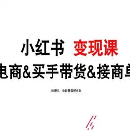 2024年最新小红书变现课，电商&买手带货&接商单，从0到1，小白高效轻创业