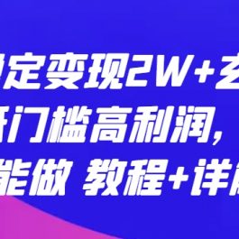 每月稳定变现2W+玄学项目，低门槛高利润，小白也能做 教程+详解