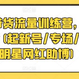 直播带货流量训练营，野路子主播(起新号/专场/打榜/明星网红助博)