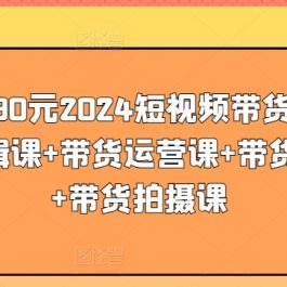 价值4980元2024短视频带货教程，带贷剪辑课+带货运营课+带货直播课+带货拍摄课