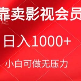 靠卖影视会员，日入1000+，落地保姆级教程，新手可学