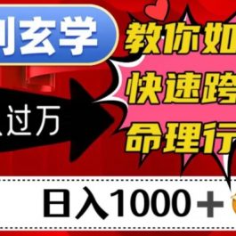 暴利玄学，教你如何快速跨入命理行业，日入1000＋月入过万