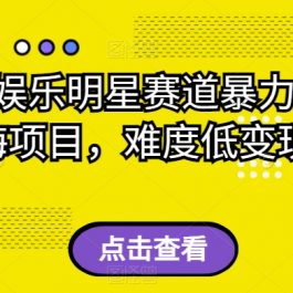 小红书娱乐明星赛道暴力起号，蓝海项目，难度低变现快【揭秘】