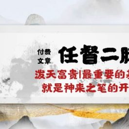 某公众号付费文章《任督二脉泼天富贵|最重要的基石就是神来之笔的开窍|万字》