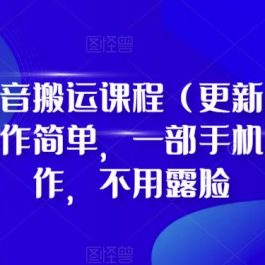 D1G·抖音搬运课程（更新2023年7月），操作简单，一部手机就可以操作，不用露脸