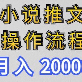 小说推文项目新玩法操作全流程，月入20000+，门槛低非常适合新手