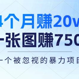 （10765期）4个月赚20万！一张图赚7500！多种变现方式，一个被忽视的暴力项目