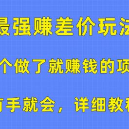 （10718期）一个做了就赚钱的项目，最强赚差价玩法，有手就会，详细教程