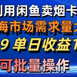 （10579期）利用咸鱼卖烟卡，蓝海市场需求量大，一单9.9单日收益1000+，可批量操作