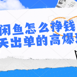 （10575期）闲鱼怎么挣钱？7天出单的高爆玩法