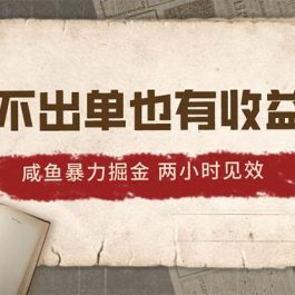 （10562期）2024咸鱼暴力掘金，不出单也有收益，两小时见效，当天突破500+