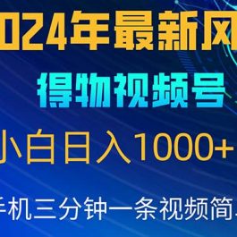 （10548期）2024年5月最新蓝海项目，小白无脑操作，轻松上手，日入1000+