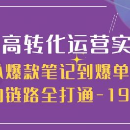 （10530期）小红书-高转化运营 实操指南，从爆款笔记到爆单玩法的链路全打通-19节课