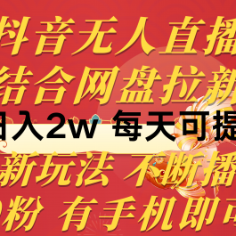 （10487期）抖音无人直播，结合网盘拉新，日入2万多，提现次日到账！新玩法不违规…