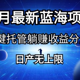 （10469期）五月刚出最新蓝海项目一键托管 躺赚收益分成 日产无上限