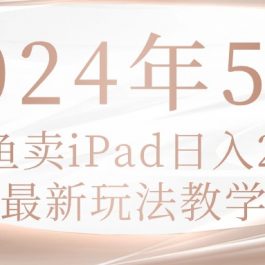 （10459期）2024年5月闲鱼卖ipad日入2k，最新玩法教学