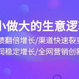 （10438期）从小做大生意逻辑：业绩翻倍增长/渠道快速裂变/利润稳定增长/全网营销创新