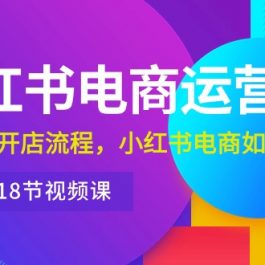 （10429期）小红书·电商运营课：小红书开店流程，小红书电商如何运营（18节视频课）