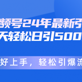 （10415期）视频号24年最新引流，一天轻松日引500+创业粉，简单好上手，轻松引爆流量