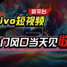 （10390期）全新平台vivo短视频，新风口AI混剪无脑搬运，冷门风口当天见收益，7天…